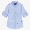 Lapin House Boys Blue Cotton Logo Shirt