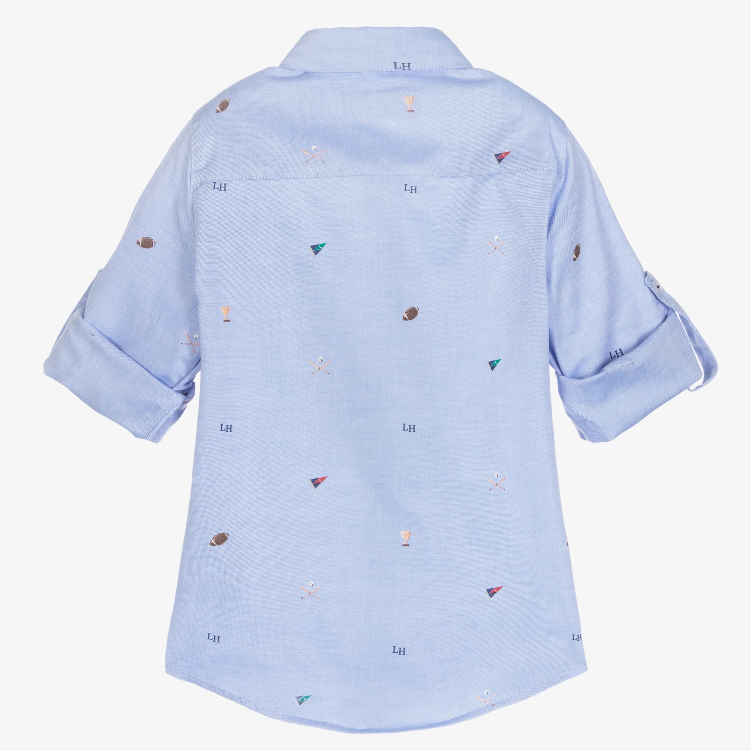 Lapin House Boys Blue Cotton Logo Shirt 3 Lapin House Boys Blue Cotton Logo Shirt - Image 3