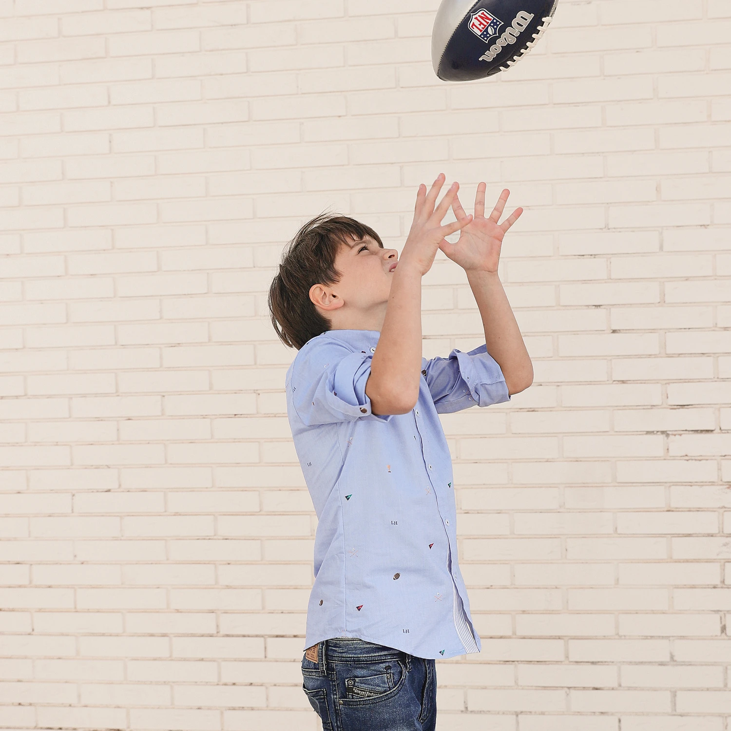 Lapin House Boys Blue Cotton Logo Shirt 2 Lapin House Boys Blue Cotton Logo Shirt - Image 2