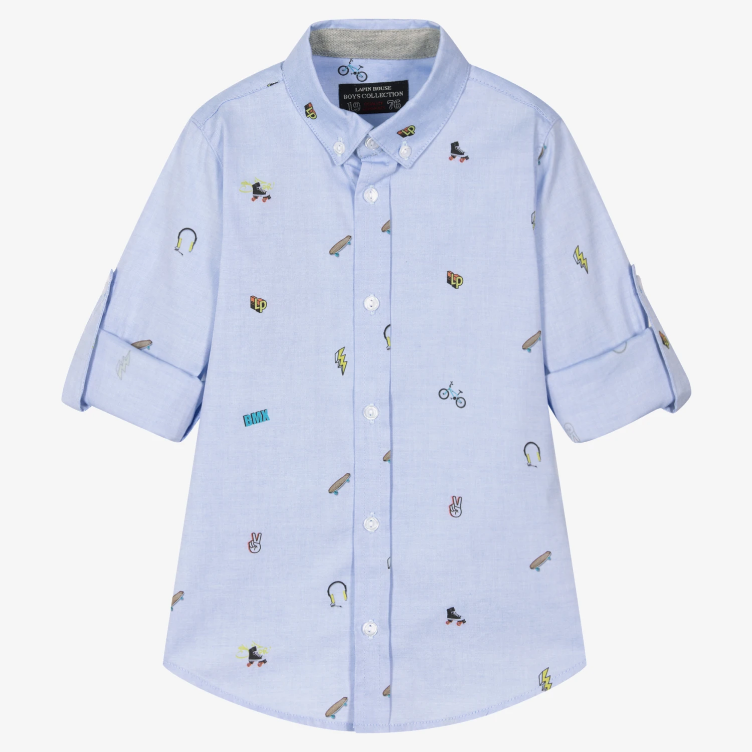 Lapin House Boys Blue Oxford Cotton Shirt 1 Lapin House Boys Blue Oxford Cotton Shirt
