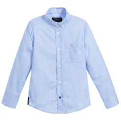 Lapin House Boys Blue Striped Cotton Shirt