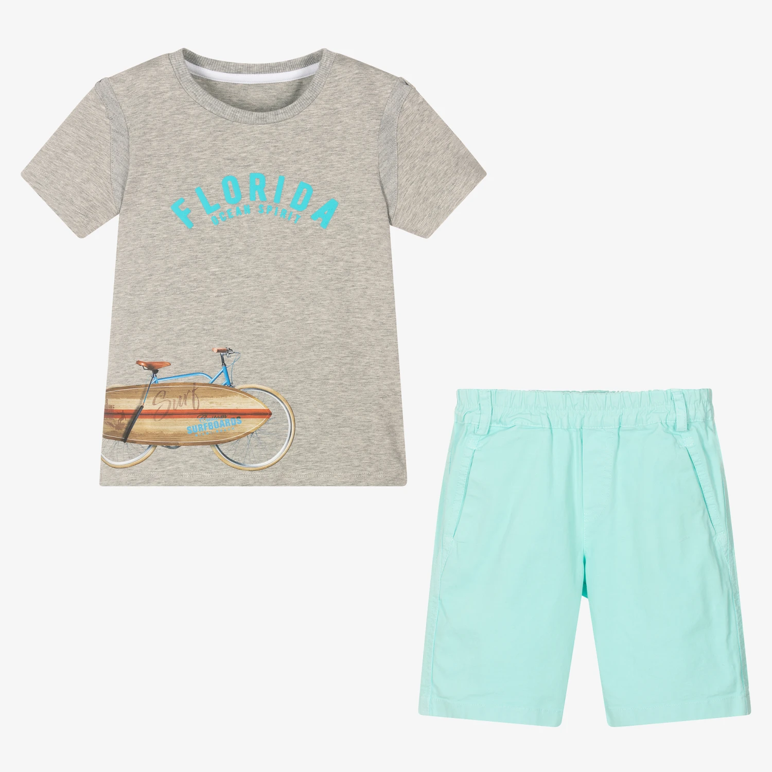 Lapin House Boys Grey & Blue Cotton Shorts Set 2 Lapin House Boys Grey & Blue Cotton Shorts Set - Image 2