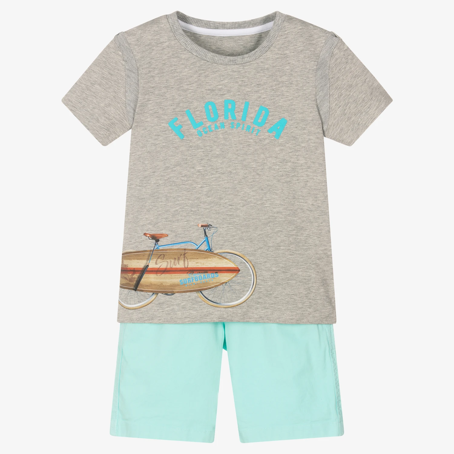 Lapin House Boys Grey & Blue Cotton Shorts Set 1 Lapin House Boys Grey & Blue Cotton Shorts Set