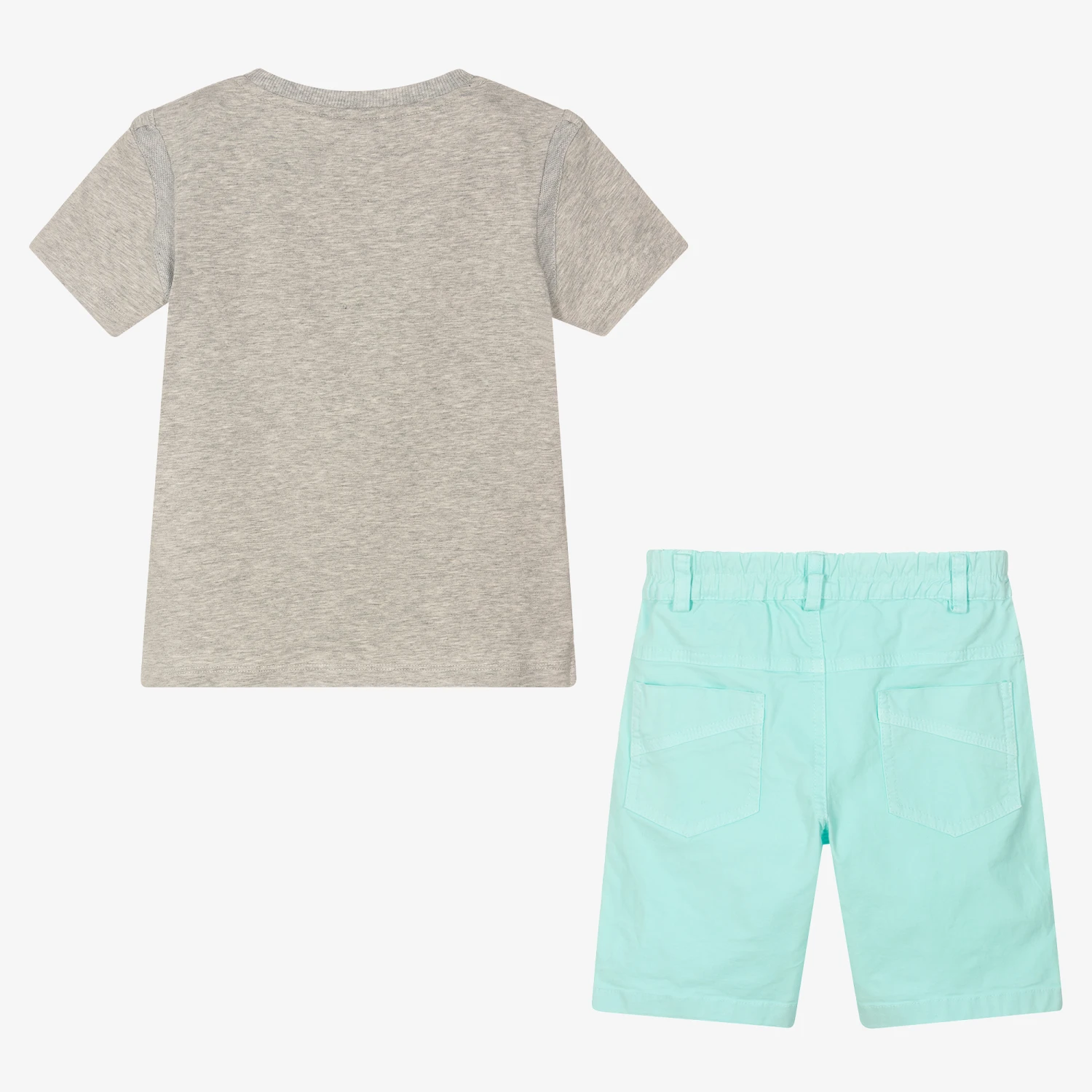 Lapin House Boys Grey & Blue Cotton Shorts Set 3 Lapin House Boys Grey & Blue Cotton Shorts Set - Image 3
