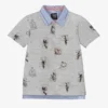 Lapin House Boys Grey Cotton Polo Shirt
