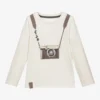 Lapin House Boys Ivory Cotton Camera Top