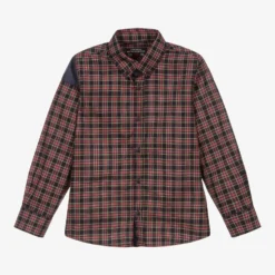 Lapin House Boys Navy Blue Tartan Shirt