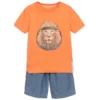 Lapin House Orange & Blue Shorts Set
