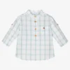 Laranjinha Blue Check Linen Blend Shirt