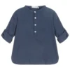 Chic By Laranjinha Blue Linen Blend Shirt