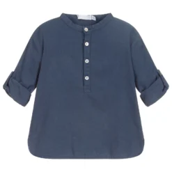 Chic By Laranjinha Blue Linen Blend Shirt