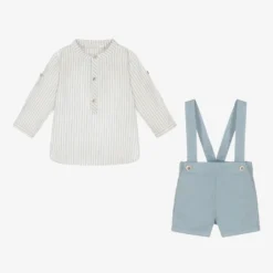 Laranjinha Boys Blue Cotton Shirt & Shorts Set -Outlet Little Gents Set Store laranjinha boys blue cotton shirt shorts set 505628 240afe7f46050aa013c0c89f5aa752dcd162ff3a