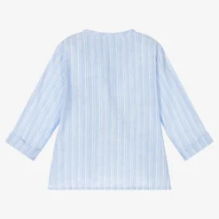 Laranjinha Boys Blue Stripe Cotton & Linen Shirt -Outlet Little Gents Set Store laranjinha boys blue stripe cotton linen shirt 505534 a526b19fd1ee4a3251070096c8c9e1d2f57f6596