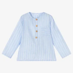 Laranjinha Boys Blue Stripe Cotton & Linen Shirt -Outlet Little Gents Set Store laranjinha boys blue stripe cotton linen shirt 505534 e4620f26b6a8c98fa8ea165e3e84685e791c7eaa
