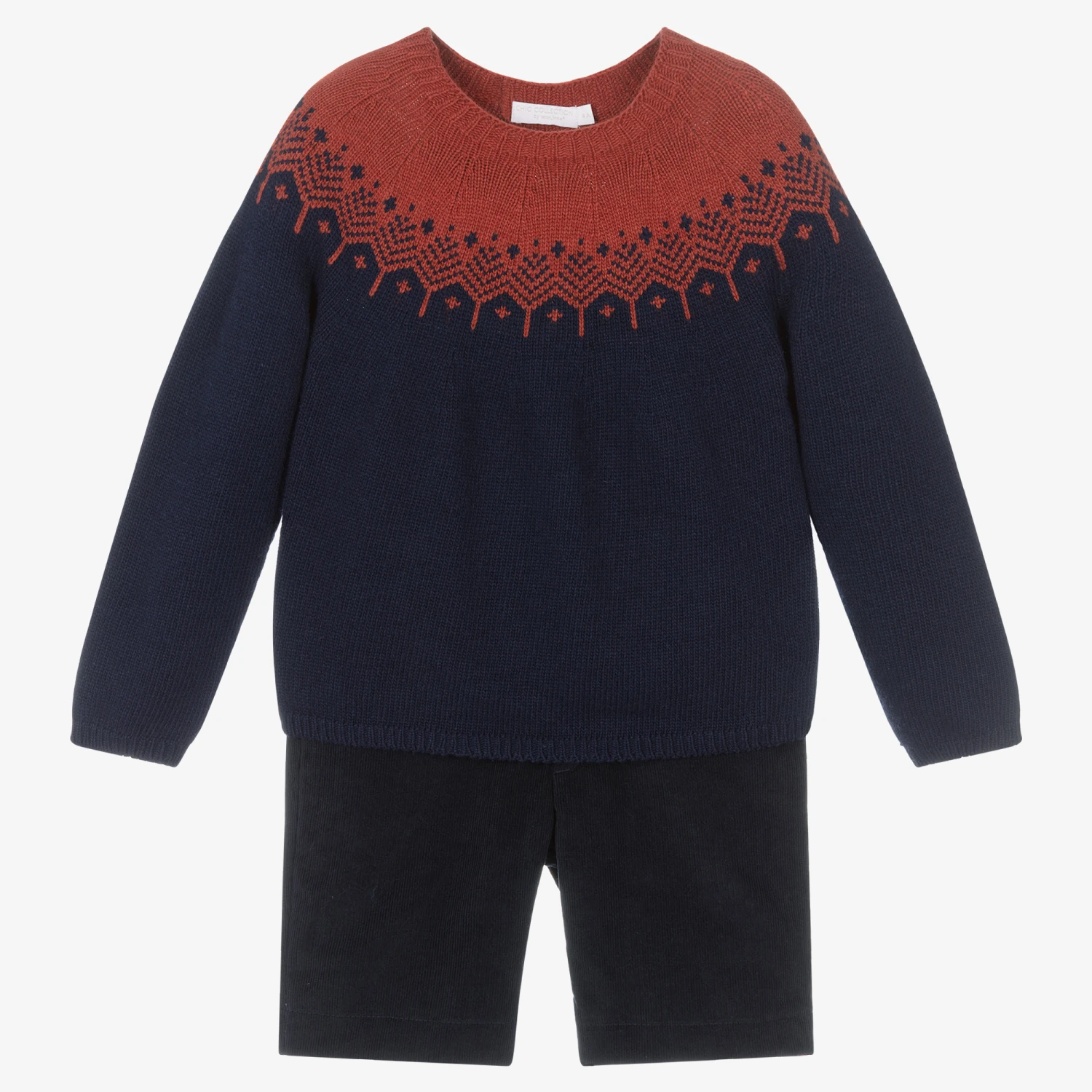 Laranjinha Boys Navy Blue Shorts Set 1 Laranjinha Boys Navy Blue Shorts Set