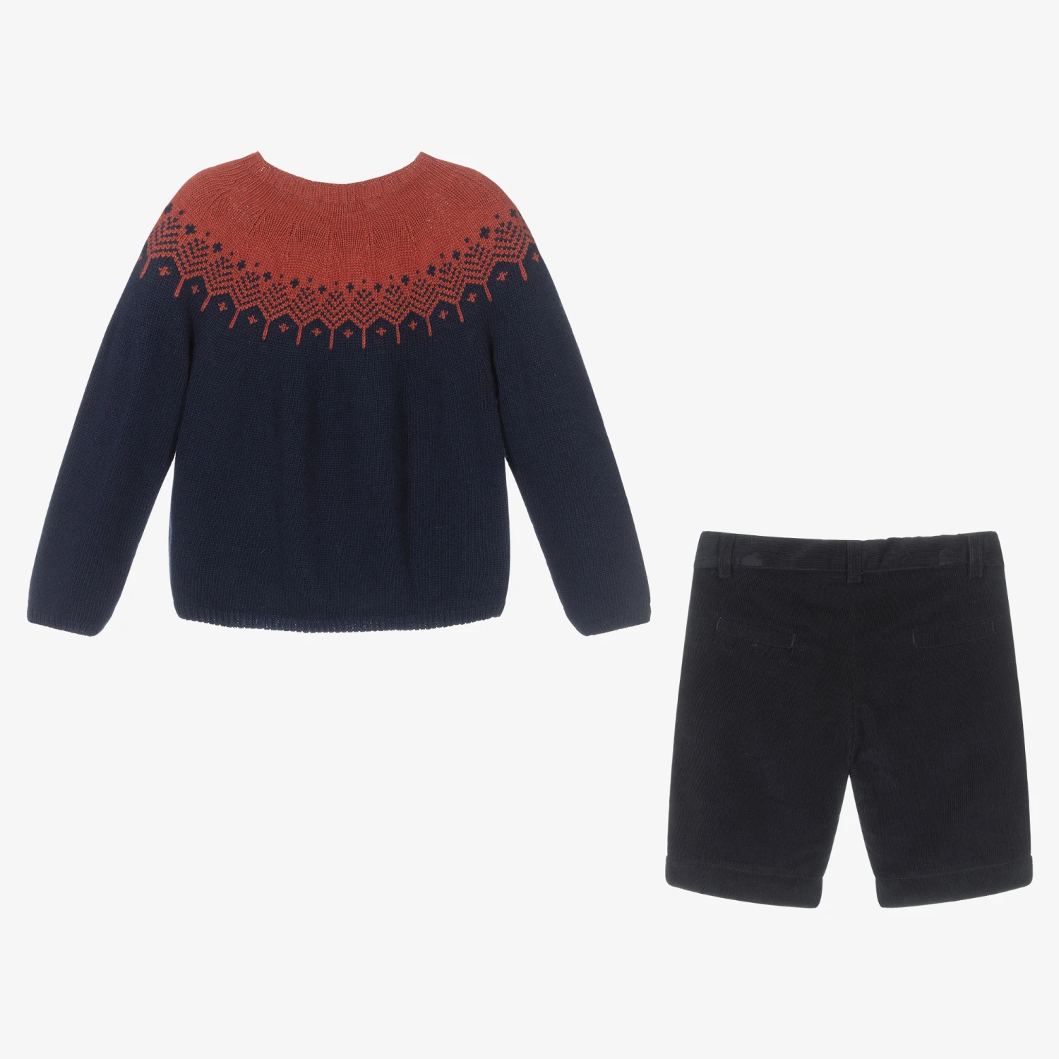 Laranjinha Boys Navy Blue Shorts Set 4 Laranjinha Boys Navy Blue Shorts Set - Image 4