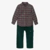 Laranjinha Green Corduroy Trouser Set