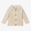 Laranjinha Ivory Knit Hooded Cardigan