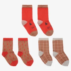 Liewood Red Cotton Socks (3 Pack)