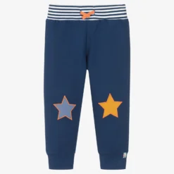 Lilly And Sid Boys Blue Organic Cotton Joggers