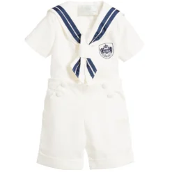 Little Darlings Boys Ivory Sailor Suit