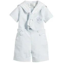 Little Darlings Boys Pale Blue Sailor Suit