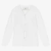 Little Darlings White Cotton Knit Cardigan