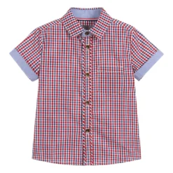 Little Lord & Lady Red & Blue Check Cotton Shirt