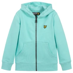 Lyle & Scott Aqua Blue Hooded Zip-Up