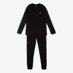 Lyle & Scott Boys Black Cotton Pyjamas