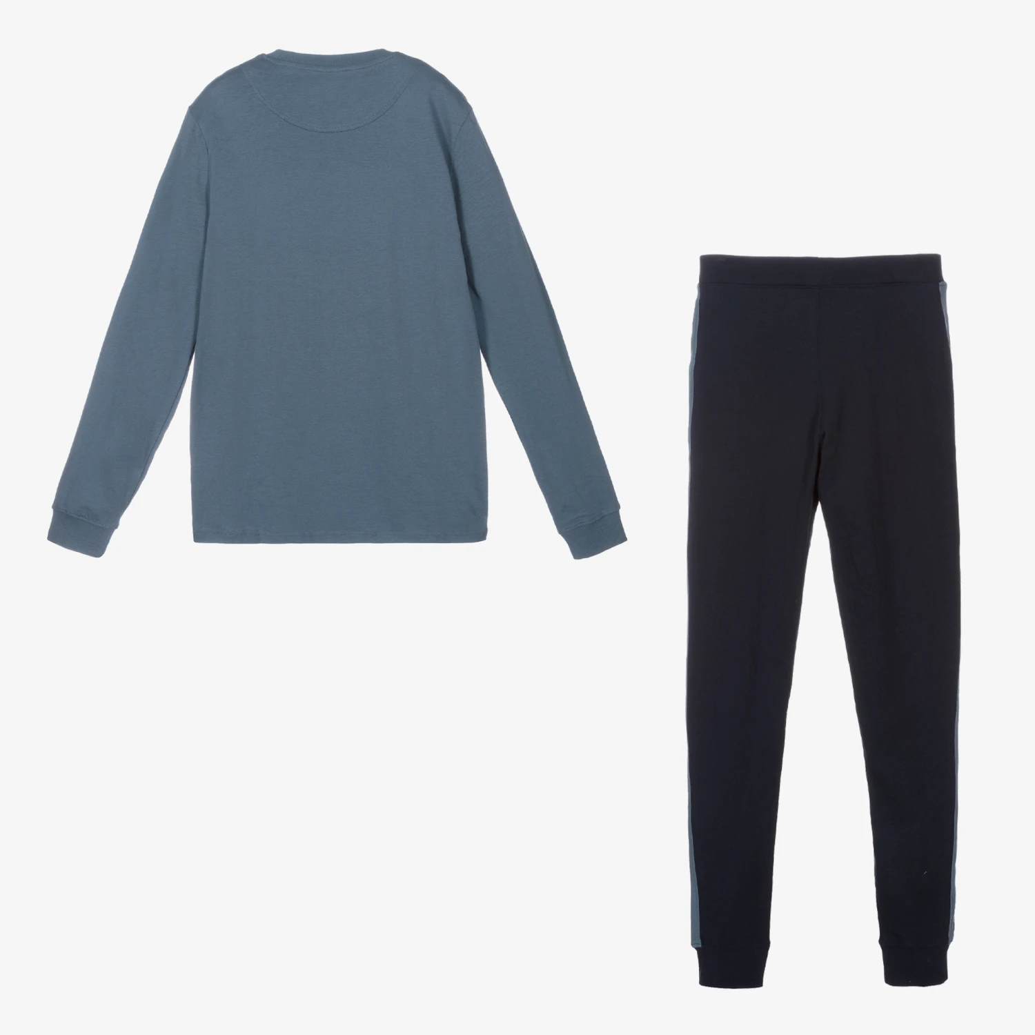 Lyle & Scott Boys Blue Cotton Long Pyjamas 3 Lyle & Scott Boys Blue Cotton Long Pyjamas - Image 3