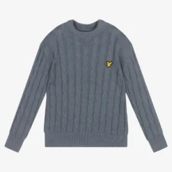 Lyle & Scott Boys Blue Cotton Sweater