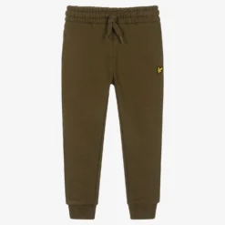 Lyle & Scott Boys Green Cotton Logo Joggers