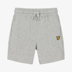 Lyle & Scott Boys Grey Cotton Logo Shorts