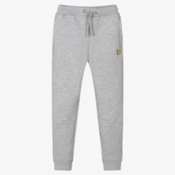 Lyle & Scott Boys Grey Marl Cotton Joggers