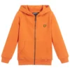 Lyle & Scott Orange Cotton Zip-Up Top