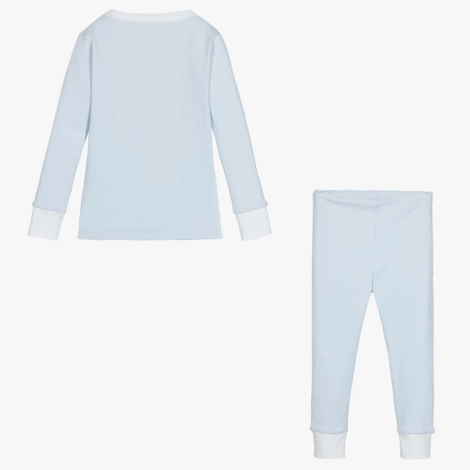 Magnolia Baby Boys Blue Smocked Pima Cotton Pyjamas 4 Magnolia Baby Boys Blue Smocked Pima Cotton Pyjamas - Image 4