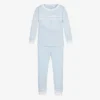 Magnolia Baby Boys Blue Smocked Pima Cotton Pyjamas