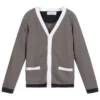 Malvi & Co Grey Cotton Knitted Cardigan
