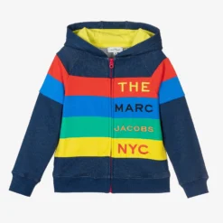 MARC JACOBS Blue Cotton Zip-Up Hooded Top