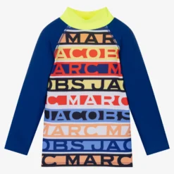 MARC JACOBS Boys Blue Logo Sun Protective Top (UPF40+)