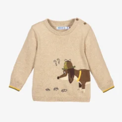 Mayoral Beige Knitted Dog Jumper