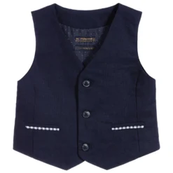Mayoral Blue Cotton & Linen Waistcoat