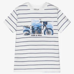 Mayoral Blue Stripe Motorcycle T-Shirt