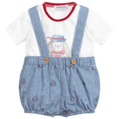Mayoral Newborn Blue & White Shorts Set