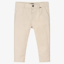 Mayoral Boys Beige Cotton & Linen Trousers