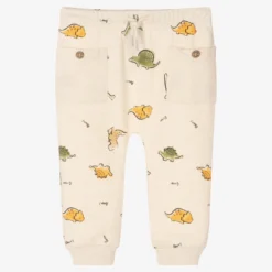 Mayoral Boys Beige Dinosaur Print Joggers
