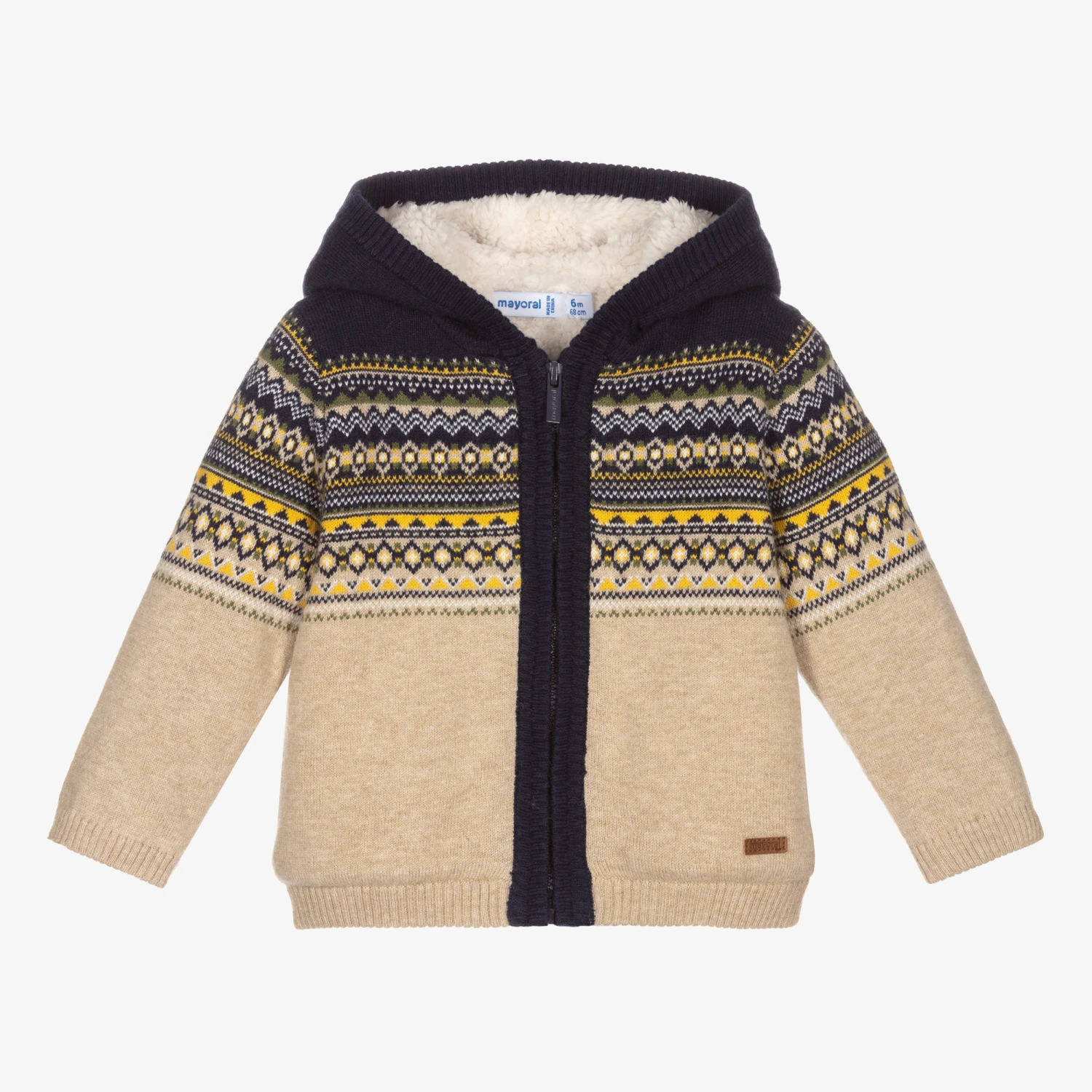 Mayoral Boys Beige Knitted Zip-Up Top 1 Mayoral Boys Beige Knitted Zip-Up Top