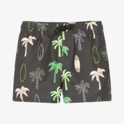 Mayoral Boys Black Palm & Surf Board Swimshorts