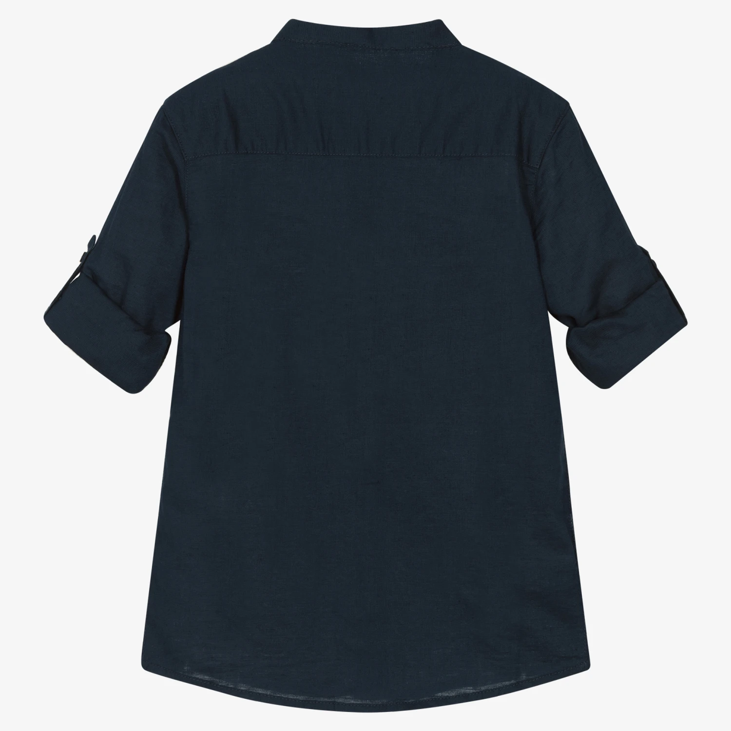 Mayoral Boys Blue Cotton & Linen Shirt 2 Mayoral Boys Blue Cotton & Linen Shirt - Image 2